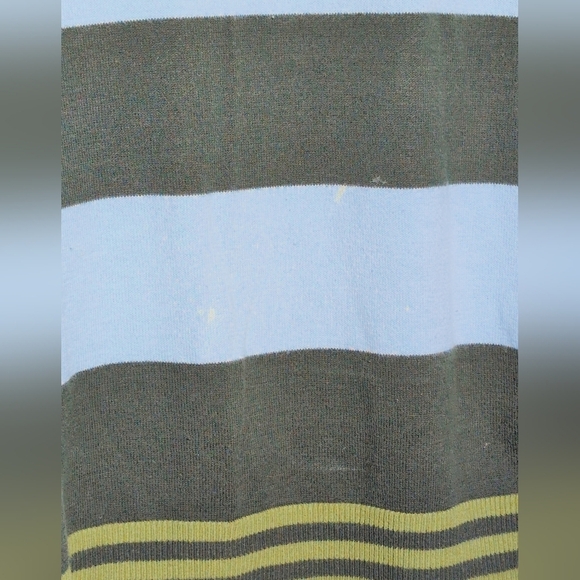 Vintage Quicksilver XL Striped Green / Blue Skateboard Sweater - Picture 3 of 8
